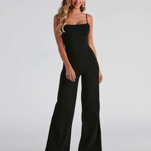Black Wide-leg Jumpsuit - Size M